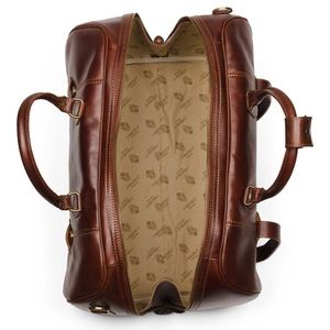 Handmade leather duffel bag